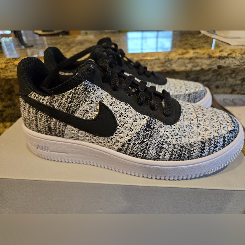 Nike Air Force One Flyknit 2.0 Black and White Sneakers